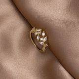18K Gold Crystal Vine Ring