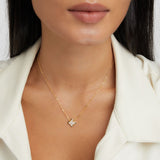 Dalia White Iris Clover Necklace