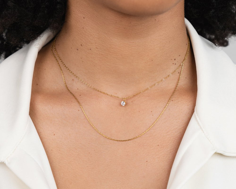 Dina Crystal & Gold Layered Necklace