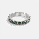 Emerald Beauty Silver Crystal Ring