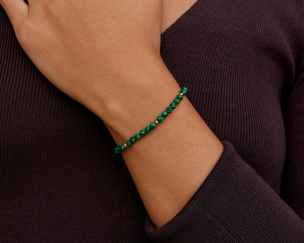 Emerald Green Beaded Bracelet