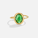 Emerald Green Crystal Gold Ring