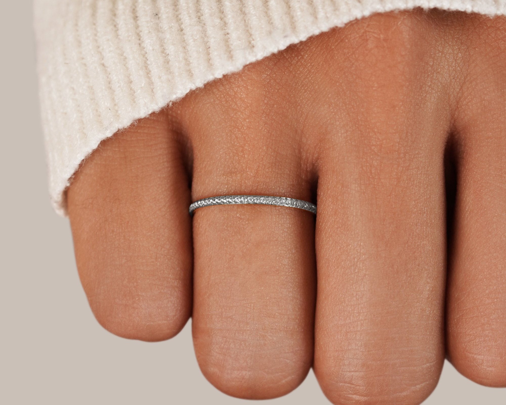 Silver Eternity Crystal Ring