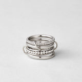 'Forever' Link Crystal & Silver Ring