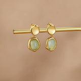 Gold Aquamarine Drop Earrings