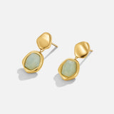 Gold Aquamarine Drop Earrings