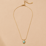 Gold Aquamarine Pendant Necklace