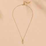 Gold Crystal Paperclip Pendant Necklace