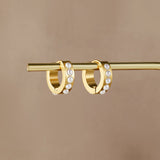 Gold Eula Pearl Hoop Earrings