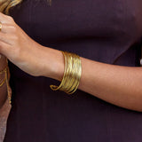 Gold Leona Wide Cuff Bangle