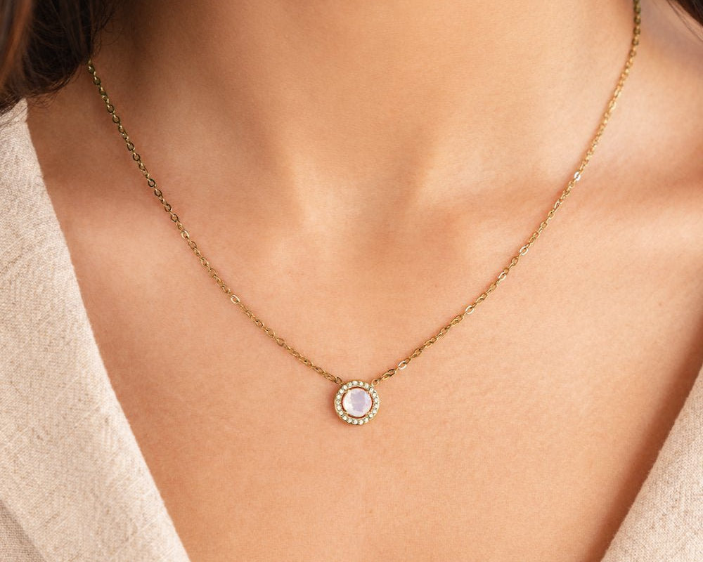 Gold Monet Crystal Necklace