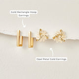 Gold Rectangle Hoop Earrings