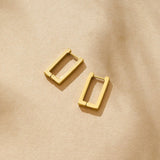 Gold Rectangle Hoop Earrings