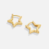 Gold Star Hoop Earrings