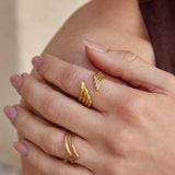 Golden Angel Wing Wrap Ring
