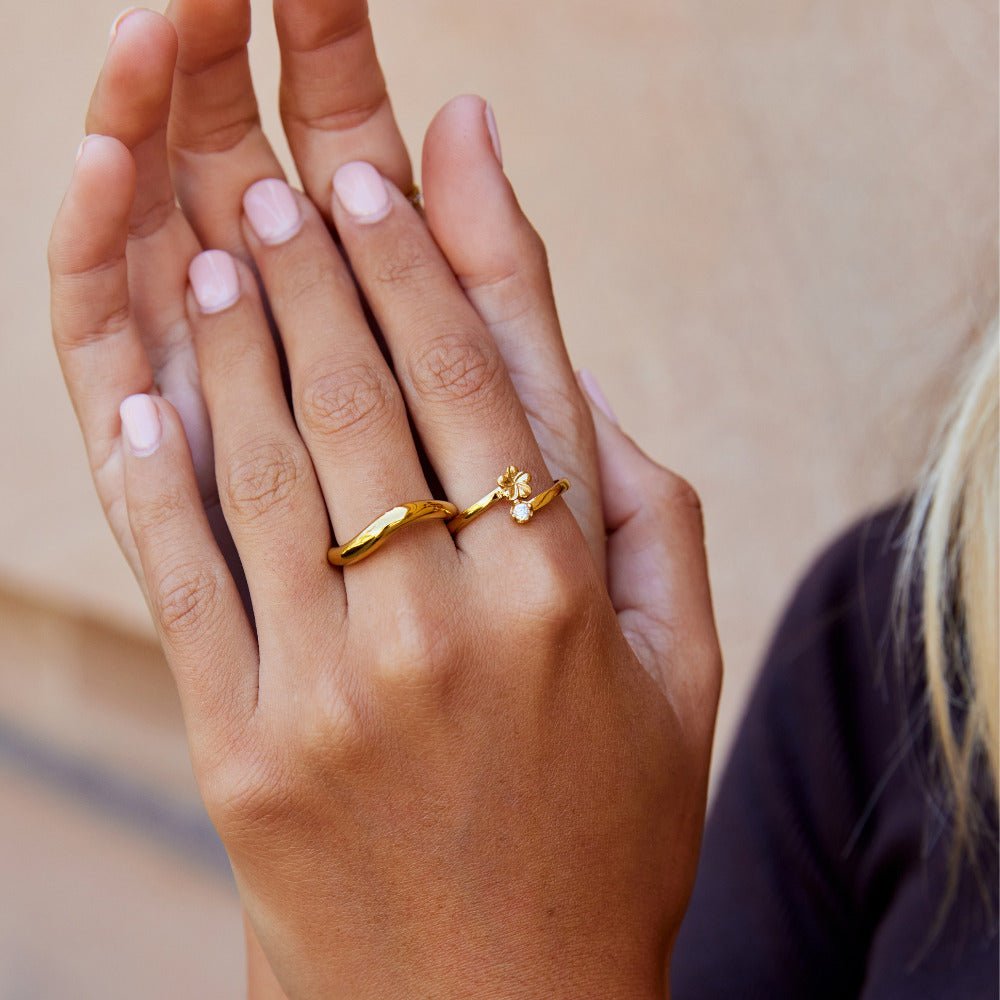 Golden Bloom Petal Ring