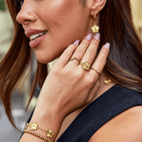 Golden Clover Hoop Earrings