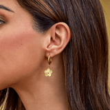 Golden Clover Hoop Earrings