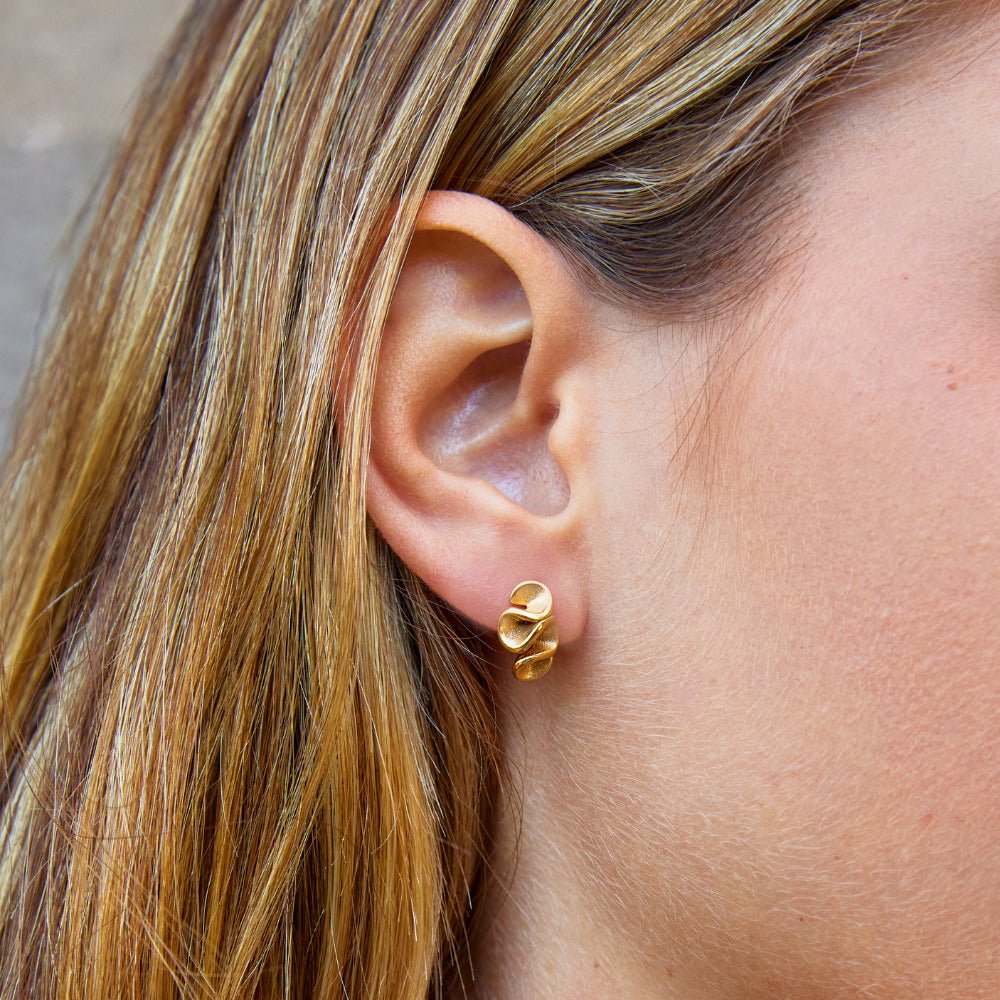 Golden Spiral Drop Earrings