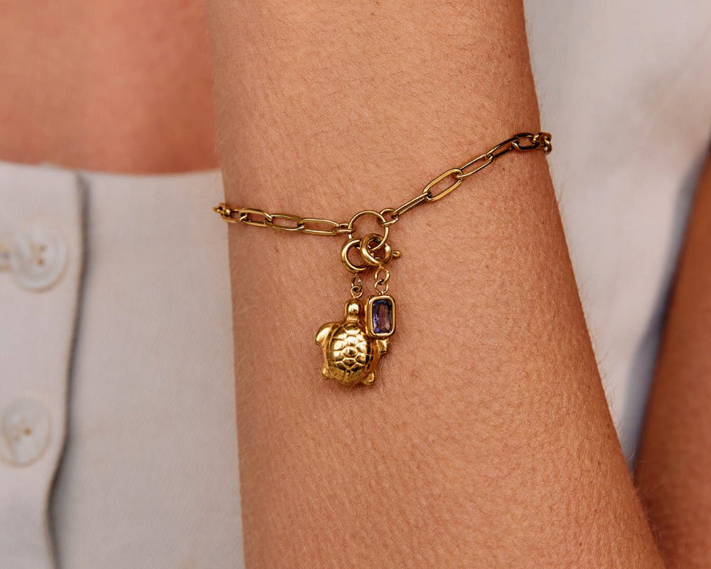 Golden Turtle Charm