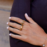 Golden Wildflower Infinity Ring