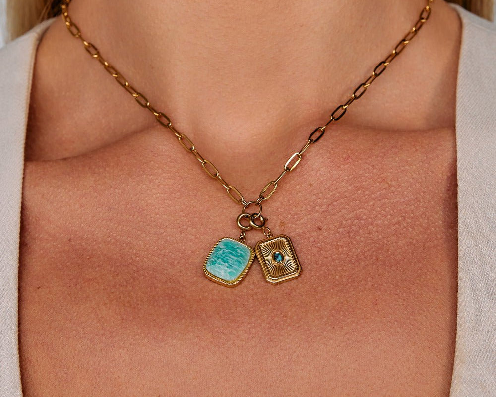 Green Amazonite Stone Charm