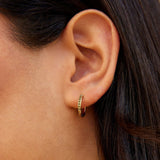 Green Eternity Hoop Earrings