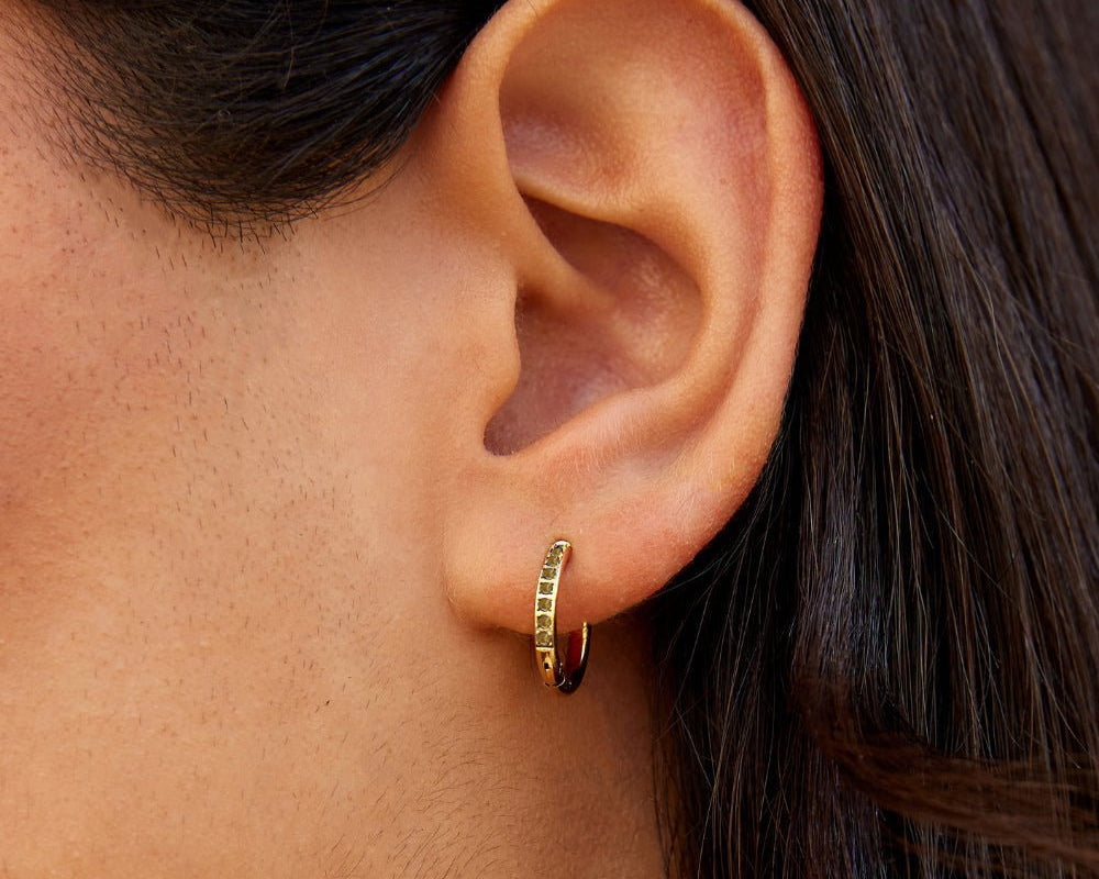 Green Eternity Hoop Earrings