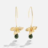 Jade Pearl & Petal Drop Earrings
