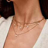 Kayla Pearl Drop Layered Necklace