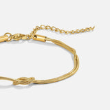 Knotted Gold Chain Bracelet