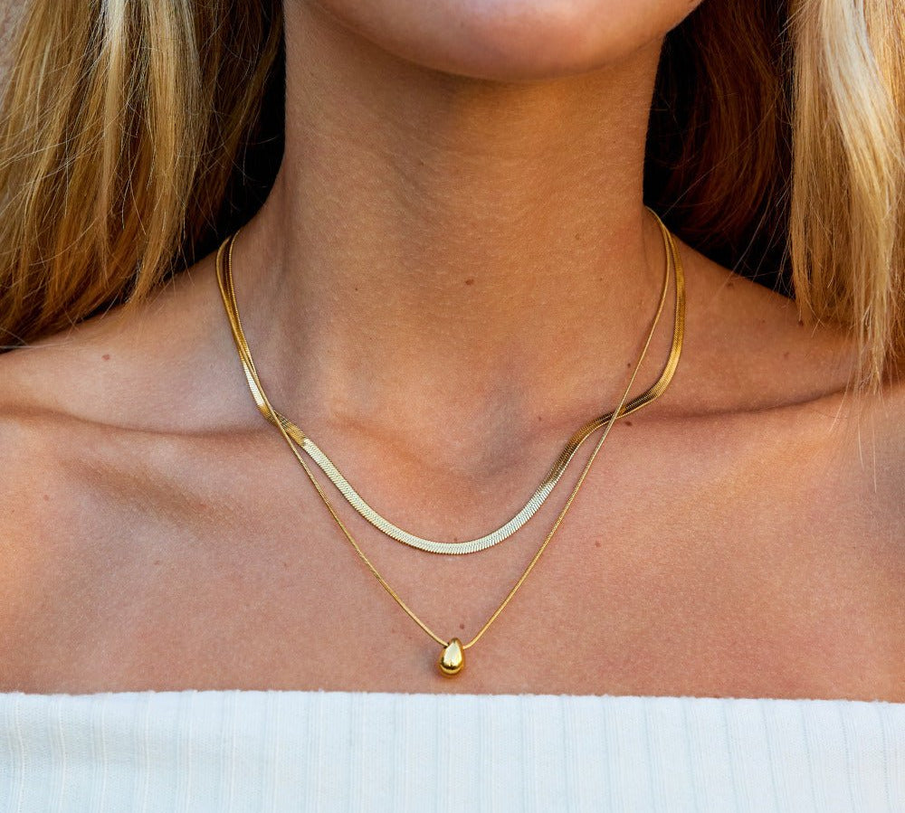 Layered Bella Teardrop Necklace