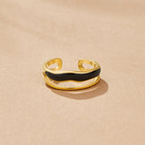 Layered Black Sahara Gold Ring