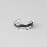 Layered Black Sahara Silver Ring