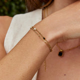 Layered Black & White Stone Bracelet