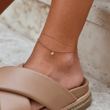 Layered Dainty Crystal Anklet