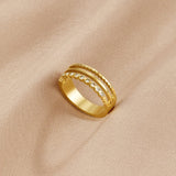 Layered Elowyn Crystal Ring