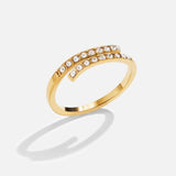 Layered Gold & Crystal Wrap Ring