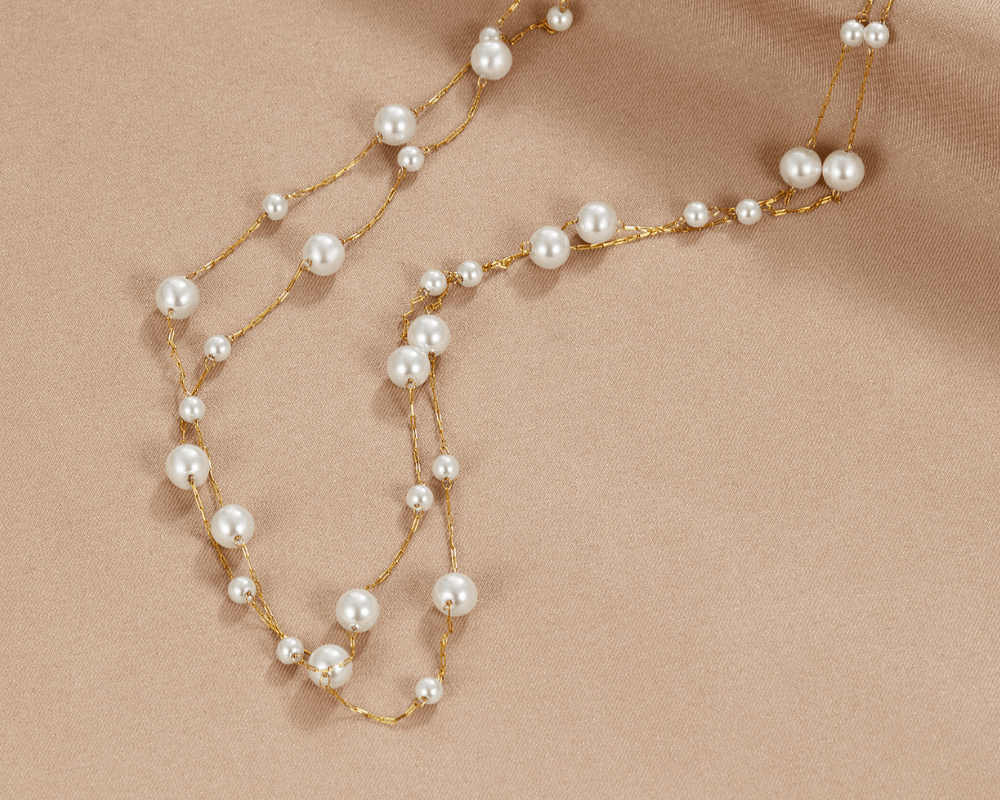Layered Tori Pearl Necklace