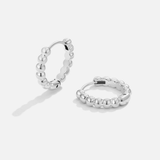 Leona Silver Bead Hoop Earrings