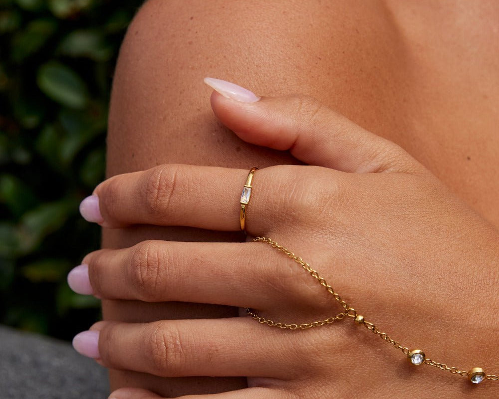 Leonore Baguette Crystal Ring