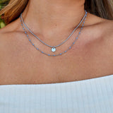 Lia Layered Silver Coin Bead Necklace
