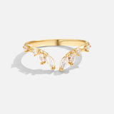 Lily Crystal Gold Vine Ring