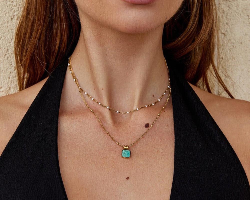 Lucia Green Pendant Necklace