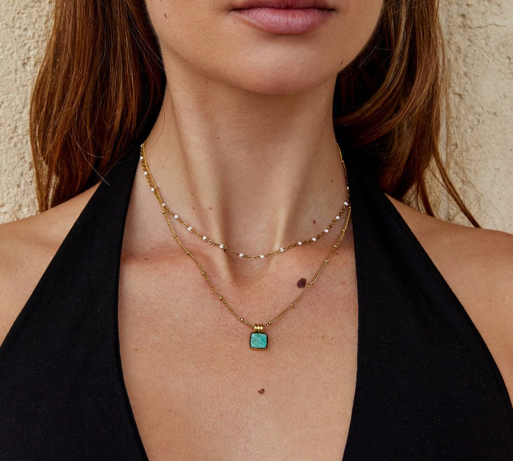 Lucia Green Pendant Necklace