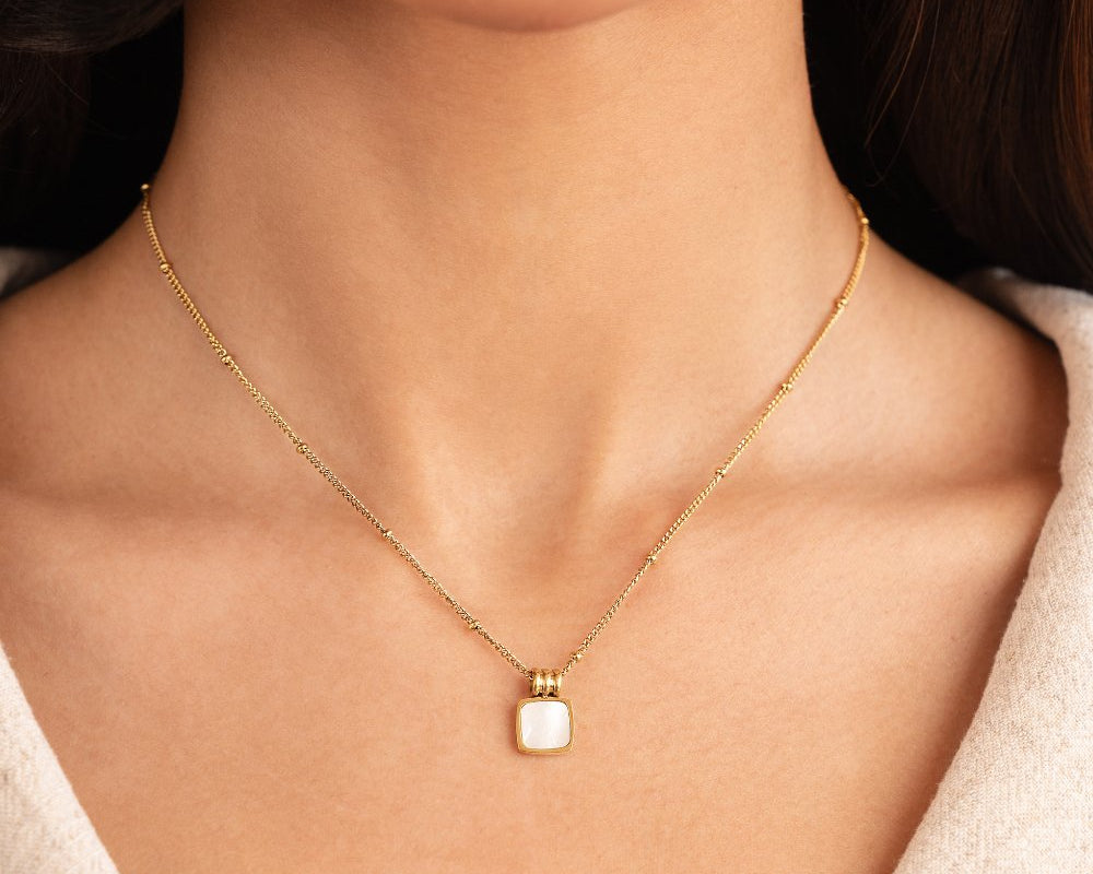 Lucia White Shell Pendant Necklace