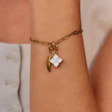 Lucky Crystal Clover Leaf Charm