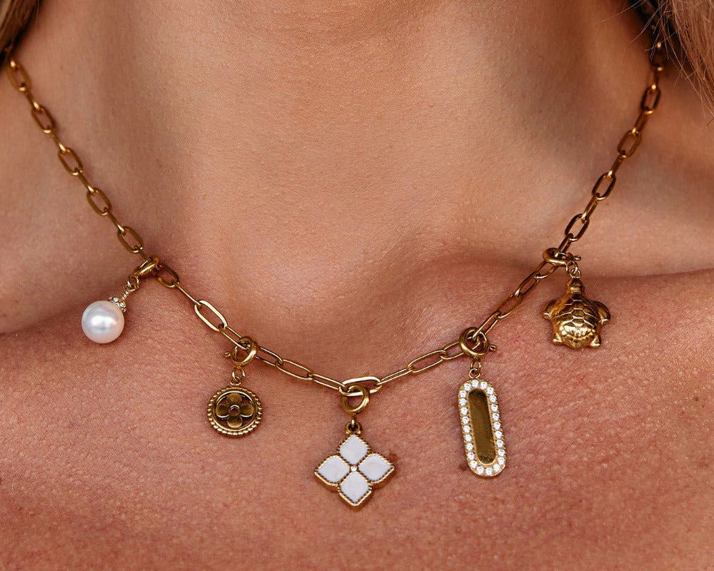 Lucky Crystal Clover Leaf Charm