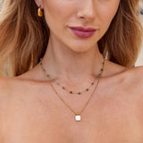 Lulu Forest Beaded Stone Necklace