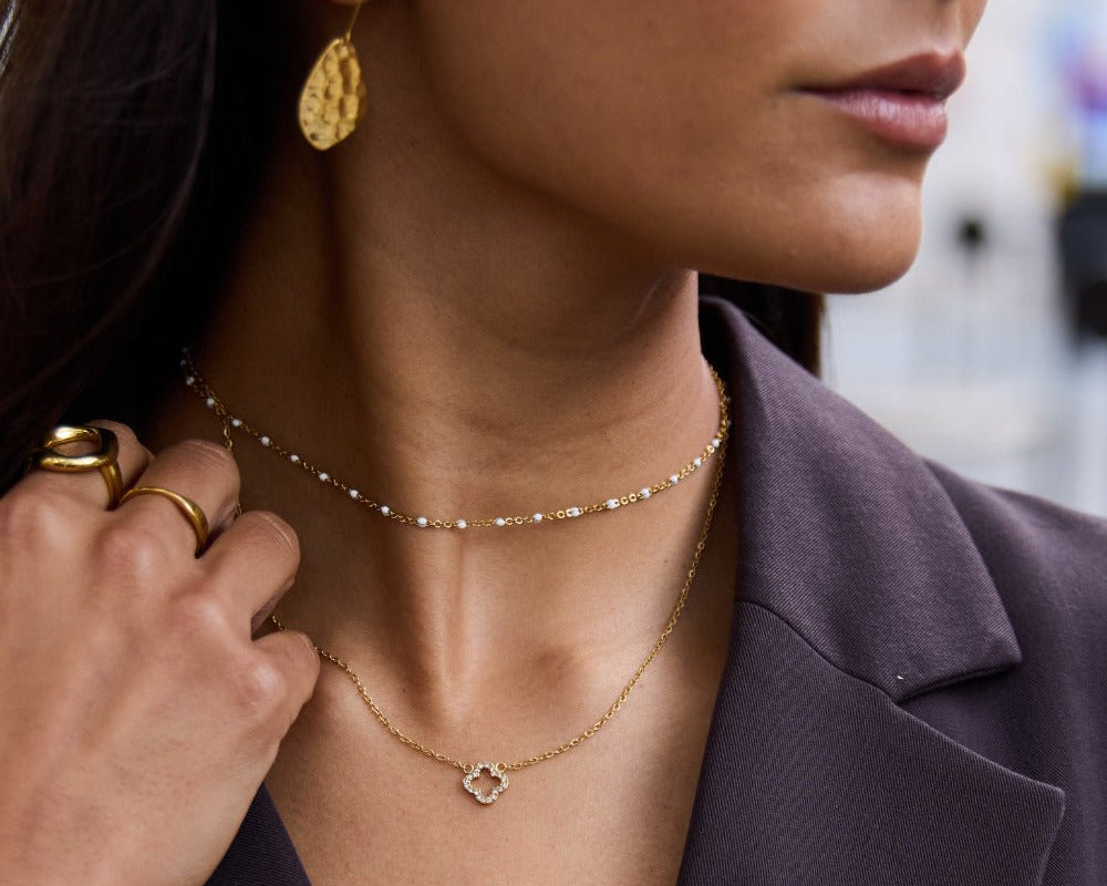 Luxe Crystal Clover Necklace